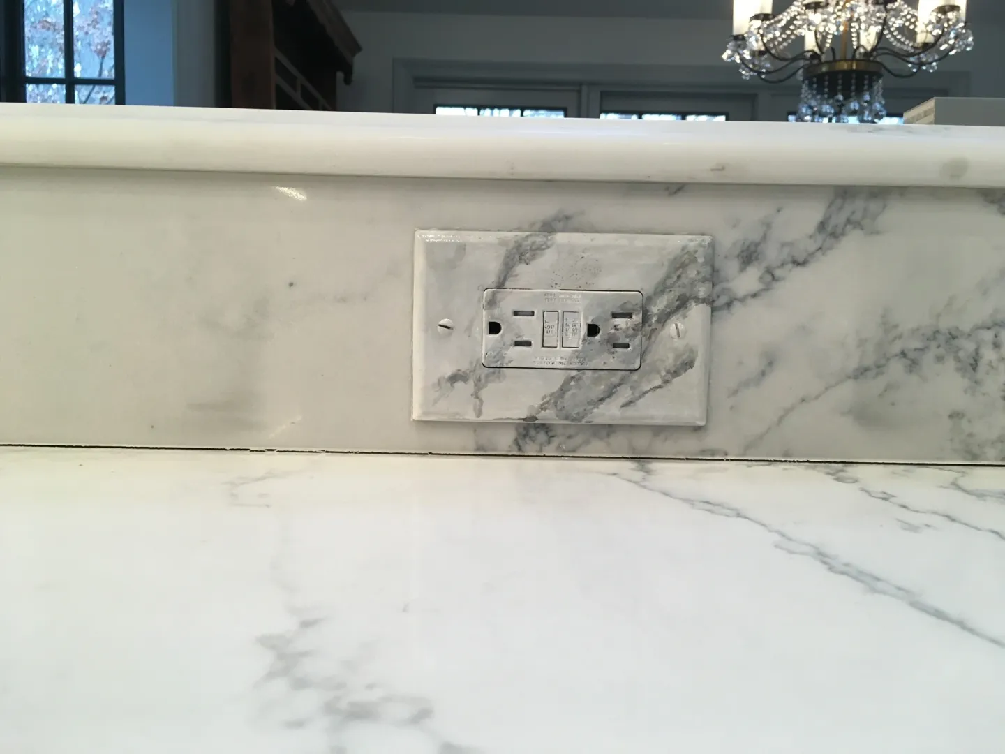 View of electric switch board which was painted like tiles surround by it